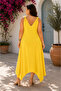Women's Ring Strap V-Neck Asymmetrical Cut Plus Size Maxi Dress – Comfortable Fit Summer Dress - 3