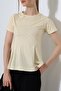 Women's Sandy Crew Neck Short Sleeve Peplum Blouse