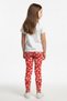 Girls' Leggings Red Background White Patterned Stretchy Fabric 100% Cotton Leggings Cotton Daily Lycra Leggings 2-13 Years - 2