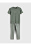 Vizyon New Season Crew Neck Printed Men's Pajama Set - 5
