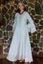 Tencel Flounce Sleeve Dress Blue - 5