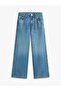 Girl's mabel wide leg denim pants blue - 4