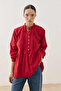Ribbed Cotton Shirt Red - 6