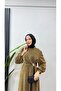 Stone Buckle Detailed Hijab Evening Dress - 5