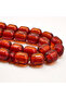 Antique Afghani Rosary 33 Beads 9x10.5mm Deep Red Translucent Prayer Beads Brown Cord Tassel - 5