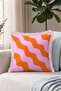 Modern Geometric Wavy Pattern Fringed Pillowcase - Retro Bohemian Lilac Cream Tassel Throw Pillow Cover - 3
