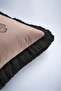 Elegant Floral Pattern Luxury Fringed Pillowcase - Minimal Floral Powder Black Tassel Throw Pillow Cover - 8