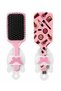 Pink patterned wide surface hair detangling and massage brush - daily use comb