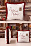 Vintage Postcard Written Fringed Pillowcase - Nostalgic Retro Burgundy Tassel Throw Pillow Cover - 6