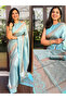 Light Blue Lichi Silk Saree - MAF3151 | Light Blue - 2