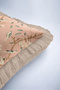 Vintage Powder Fringed Pillowcase with Floral Birds - Botanical Pink Mink Tassel Throw Pillow Cover - 8