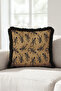 Exotic Lizard Motif Fringed Pillowcase - Safari Bohemian Mink Black Tassel Throw Pillow Cover - 4
