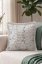 Elegant Fringed Pillowcase with Botanical Leaf Motif - Natural Floral Gray Cream Tassel Throw Pillow Cover - 7