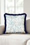 Sea Coral Design Fringed Pillowcase-Ocean-Inspired Blue Navy Tassel Throw Pillow Cover - 4