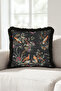 Exotic Bird Botanical Fringe Pillowcase - Ethnic Retro Cream Black Tassel Throw Pillow Cover