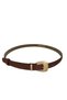 Women's Vintage Floral Embossed Patterned Suede 2 cm Belt with Antique Gold Buckle, Compatible with Trousers, Jackets, Dresses, Jeans - 5
