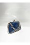 Navy Blue Color Rustic Material Design Evening Dress Clutch with Chain Strap Hand-Held Wedding Engagement Evening Bag - 4
