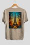 Paris France 5 Beige Oversize Country City Back Printed Unisex T-Shirt 100% Cotton Premium