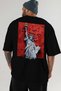 Statue of Liberty Black Oversize Country City Back Printed Unisex T-Shirt 100% Cotton Premium - 6