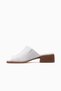 Women's Leather Heeled Daily Slippers 26Y D26Yt-6075 White - 2