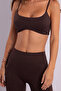 V Cut Belted Seamless High Waist Flare Brown Spanish Leggings - 4