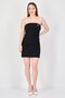 Women Solid Mini Dress, Black - 4