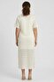 Women Textured Midi Dress, Ivory - 4