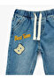 Drawstring Waist Pocketed Processing Detailed P Cotton U D Denim Trousers - 5