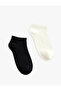Cotton Basic 2-Piece Booties Socks Set - 2