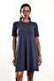 Navy Blue Crew Neck Basic Dress - 5