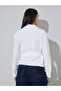 White Textured Long Sleeves Wrap Top - 5