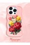 iPhone 15 Pro Max Compatible Case with Camera Protection Pink Silicone Couple Phone Case with Floral Pattern - 2
