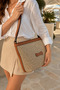 Tan Light Mink Women's Straw Shoulder Bag with Adjustable Strap and Zipper, Summer Casual Stylish Crossbody Bag Model - 3