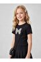 Girl's Butterfly Embroidered Stone-Embellished T-Shirt - 2