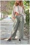 Women's Khaki Cotton Linen Pocketed Washable Bohemian Loose Wide Leg Pants High Waist Muslin Pinterest - 4