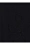 Lcw Curve Black Large Size Embroidered 100% Cotton Women's T-Shirt - 6