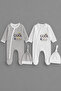 Cool Like Mum & Cool Like Dad Printed 100% Cotton 4-Piece Newborn Romper Set – with Hat
