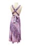 Pink Color Halter Neck Open Back Silk Dress - 3