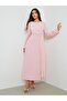 Light Pink Embellished Draped A-Line Maxi Dress