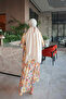 Yellow Half-Buttoned Layered Dress with Elastic Sleeves - 5