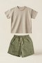 Children's 100% Cotton Interlock T-Shirt and Muslin Shorts 2-Piece Summer Set