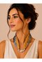 Special Series Silky Satin Zircon Stone and Pearl Detailed Magnetic Scarf - 57cm - 3