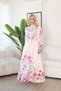 Digital Print Floral Pattern Belted Dress Pink