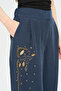 Women's Intensely Stone and Bead Embroidered Palazzo Trousers - 3