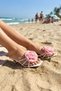 Women's Satin Rose Detailed White Slippers - 2