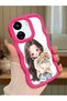 Poco C65 Compatible Case Camera Protector Red Silicone Couple Phone Case Girl Pattern