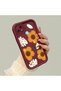 Realme C21 Compatible Case Camera Protector Claret Red Silicone Couple Phone Case Floral Pattern - 2