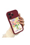 Tecno Spark 40 Compatible Case Camera Protector Burgundy Silicone Couple Phone Case with Floral Pattern - 2