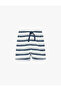 Cotton Tie Waist Striped Shorts - 3