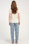 Women's Short Sleeve Ecru Pajama Set C5T7N2215 - 4
